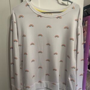 White Rainbow Print Sweatshirt